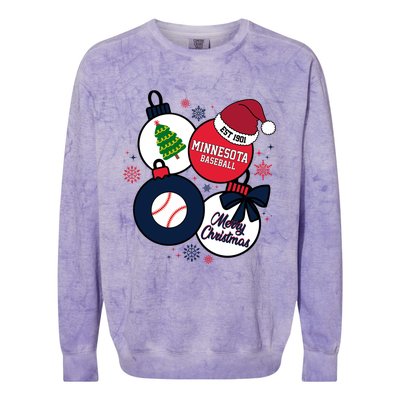 Merry Christmas Minnesota Baseball Est 1901 Colorblast Crewneck Sweatshirt