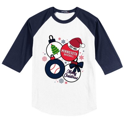 Merry Christmas Minnesota Baseball Est 1901 Baseball Sleeve Shirt