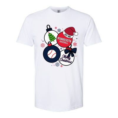 Merry Christmas Minnesota Baseball Est 1901 Softstyle CVC T-Shirt