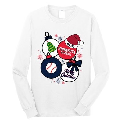 Merry Christmas Minnesota Baseball Est 1901 Long Sleeve Shirt