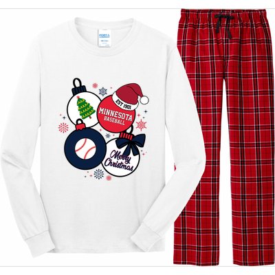 Merry Christmas Minnesota Baseball Est 1901 Long Sleeve Pajama Set