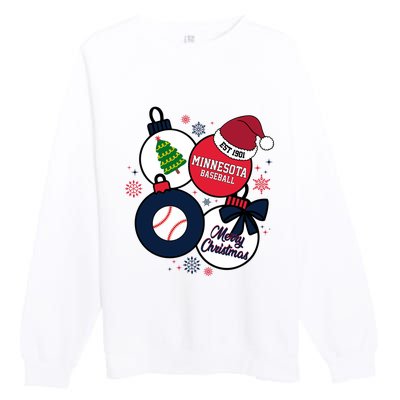 Merry Christmas Minnesota Baseball Est 1901 Premium Crewneck Sweatshirt