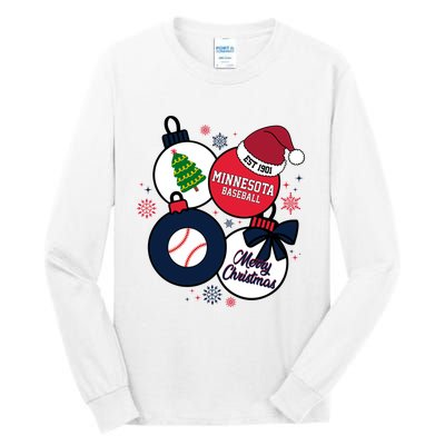 Merry Christmas Minnesota Baseball Est 1901 Tall Long Sleeve T-Shirt