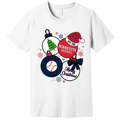 Merry Christmas Minnesota Baseball Est 1901 Premium T-Shirt