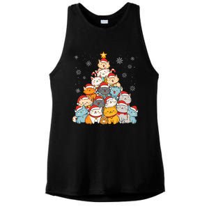 Merry Catmas Merry Christmas Tree Cat Lover Ladies PosiCharge Tri-Blend Wicking Tank