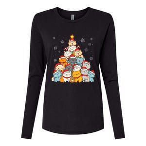 Merry Catmas Merry Christmas Tree Cat Lover Womens Cotton Relaxed Long Sleeve T-Shirt