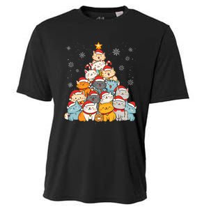 Merry Catmas Merry Christmas Tree Cat Lover Cooling Performance Crew T-Shirt