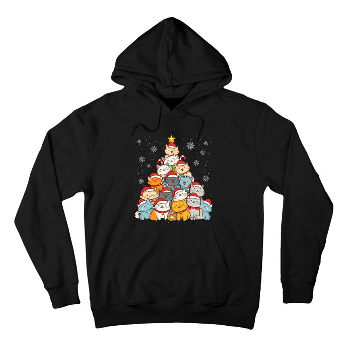 Merry Catmas Merry Christmas Tree Cat Lover Hoodie