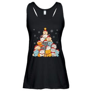 Merry Catmas Merry Christmas Tree Cat Lover Ladies Essential Flowy Tank