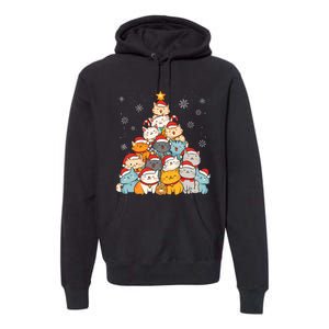 Merry Catmas Merry Christmas Tree Cat Lover Premium Hoodie