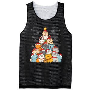 Merry Catmas Merry Christmas Tree Cat Lover Mesh Reversible Basketball Jersey Tank