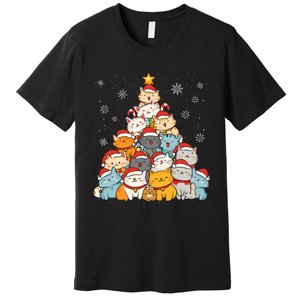 Merry Catmas Merry Christmas Tree Cat Lover Premium T-Shirt