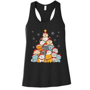 Merry Catmas Merry Christmas Tree Cat Lover Women's Racerback Tank