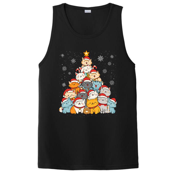 Merry Catmas Merry Christmas Tree Cat Lover PosiCharge Competitor Tank