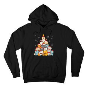 Merry Catmas Merry Christmas Tree Cat Lover Tall Hoodie