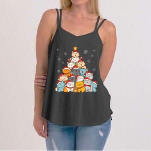 Merry Catmas Merry Christmas Tree Cat Lover Women's Strappy Tank