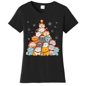 Merry Catmas Merry Christmas Tree Cat Lover Women's T-Shirt