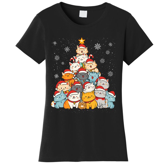 Merry Catmas Merry Christmas Tree Cat Lover Women's T-Shirt