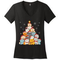 Merry Catmas Merry Christmas Tree Cat Lover Women's V-Neck T-Shirt