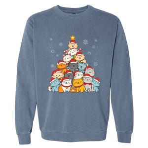 Merry Catmas Merry Christmas Tree Cat Lover Garment-Dyed Sweatshirt