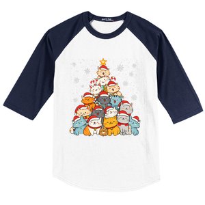 Merry Catmas Merry Christmas Tree Cat Lover Baseball Sleeve Shirt