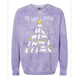 Merry Catmas Meow Christmas Tree Catmas Cat Christmas Xmas Colorblast Crewneck Sweatshirt