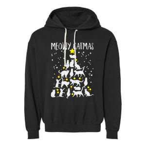 Merry Catmas Meow Christmas Tree Catmas Cat Christmas Xmas Garment-Dyed Fleece Hoodie