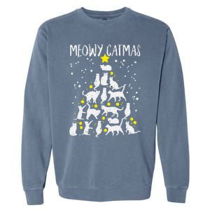 Merry Catmas Meow Christmas Tree Catmas Cat Christmas Xmas Garment-Dyed Sweatshirt