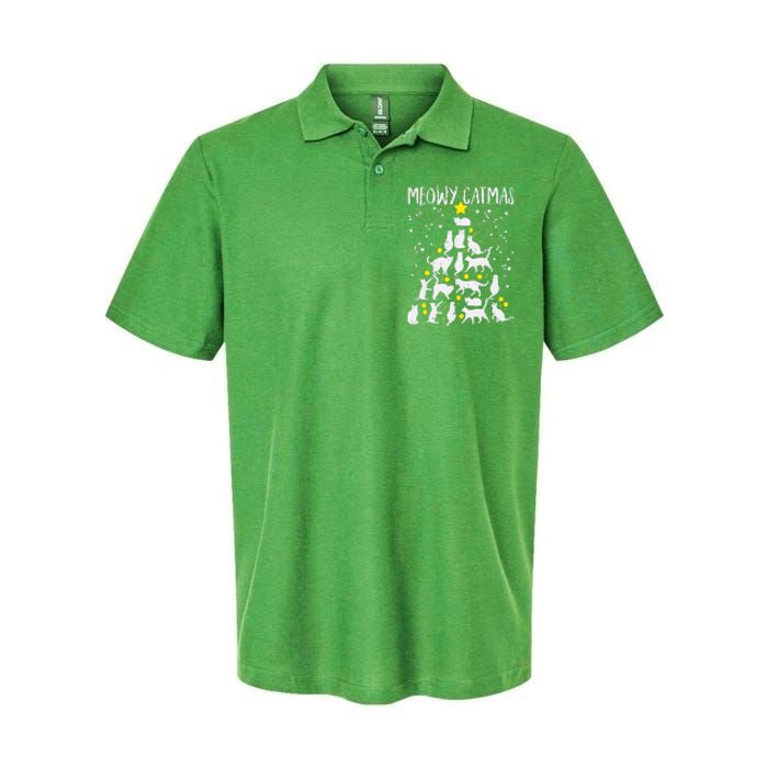 Merry Catmas Meow Christmas Tree Catmas Cat Christmas Xmas Softstyle Adult Sport Polo