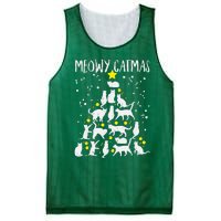 Merry Catmas Meow Christmas Tree Catmas Cat Christmas Xmas Mesh Reversible Basketball Jersey Tank