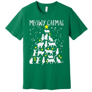 Merry Catmas Meow Christmas Tree Catmas Cat Christmas Xmas Premium T-Shirt