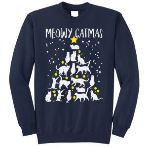 Merry Catmas Meow Christmas Tree Catmas Cat Christmas Xmas Tall Sweatshirt