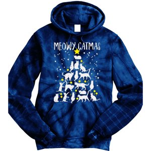 Merry Catmas Meow Christmas Tree Catmas Cat Christmas Xmas Tie Dye Hoodie