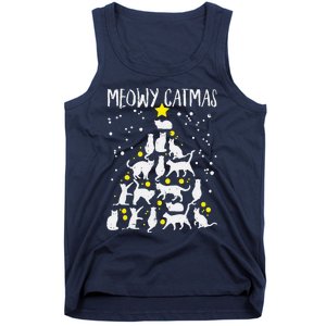 Merry Catmas Meow Christmas Tree Catmas Cat Christmas Xmas Tank Top