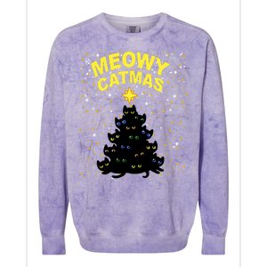 Meowy Christmas Colorblast Crewneck Sweatshirt