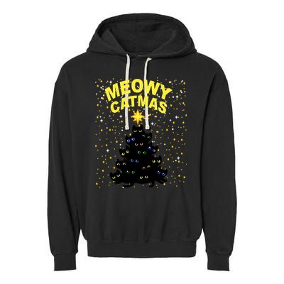 Meowy Christmas Garment-Dyed Fleece Hoodie