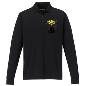 Meowy Christmas Performance Long Sleeve Polo