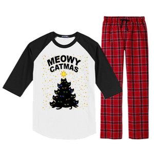 Meowy Christmas Raglan Sleeve Pajama Set