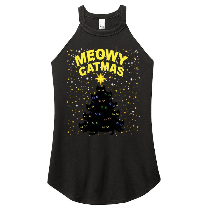 Meowy Christmas Women's Perfect Tri Rocker Tank