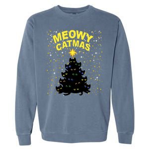 Meowy Christmas Garment-Dyed Sweatshirt