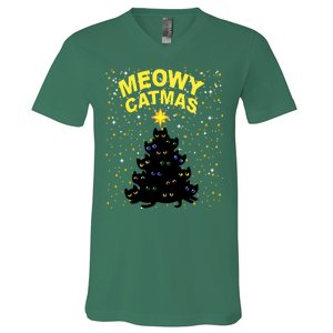 Meowy Christmas V-Neck T-Shirt