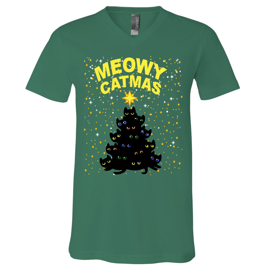 Meowy Christmas V-Neck T-Shirt