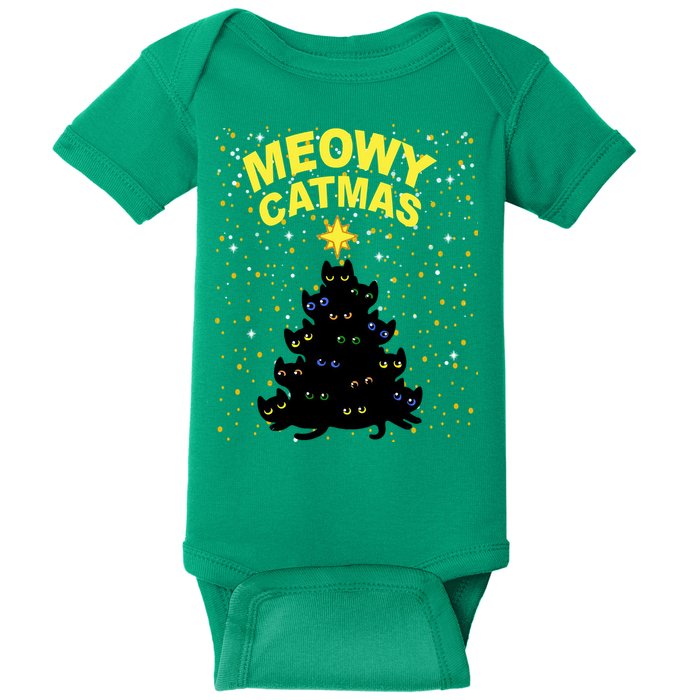 Meowy Christmas Baby Bodysuit