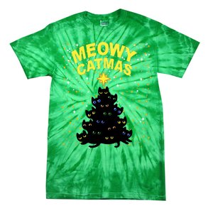 Meowy Christmas Tie-Dye T-Shirt