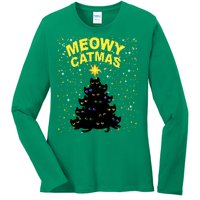 Meowy Christmas Ladies Long Sleeve Shirt