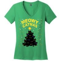 Meowy Christmas Women's V-Neck T-Shirt