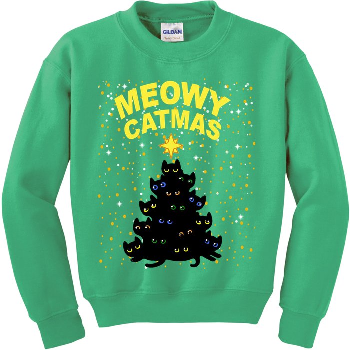 Meowy Christmas Kids Sweatshirt