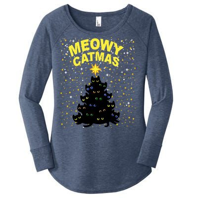 Meowy Christmas Women's Perfect Tri Tunic Long Sleeve Shirt