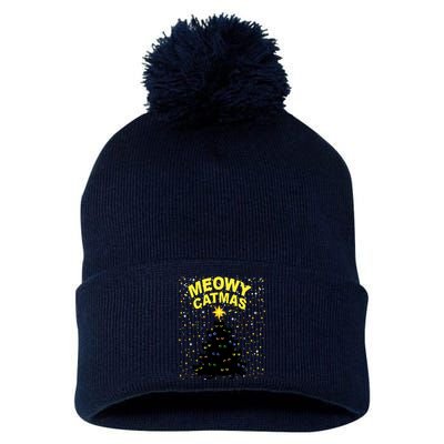 Meowy Christmas Pom Pom 12in Knit Beanie