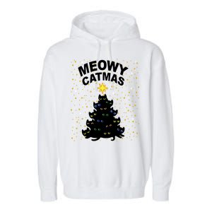 Meowy Christmas Garment-Dyed Fleece Hoodie